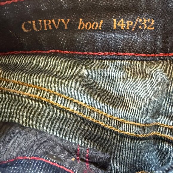 Talbots Womens Curvy Bootcut Jeans 14P/32 Dark Wash Cotton Blend - Picture 2 of 11